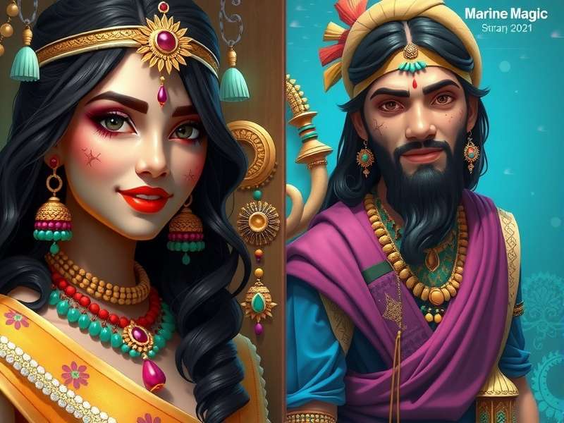 Marine Magic India showing cultural elements like traditional Indian jewelry on characters