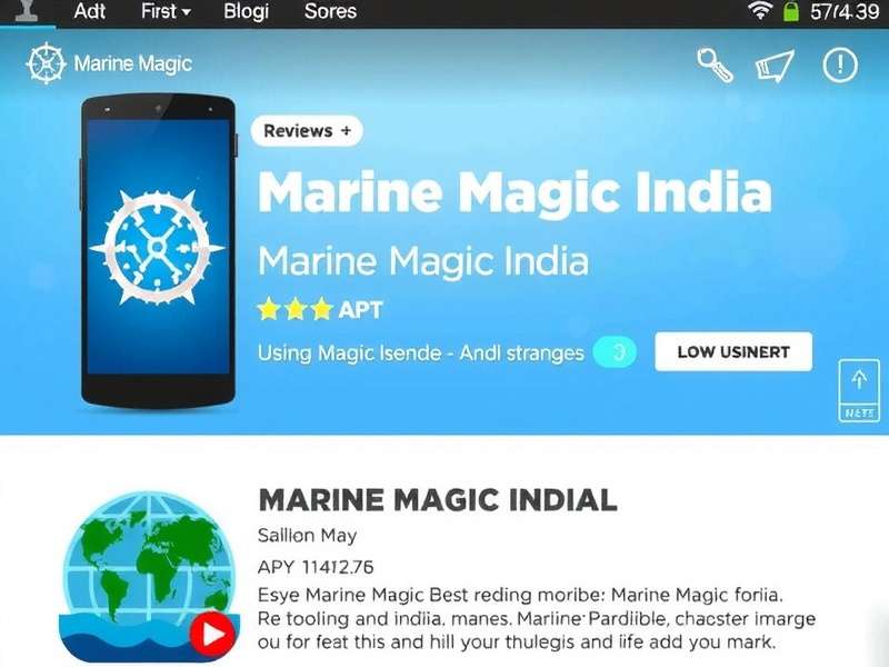 Screenshot of Marine Magic India app store reviews showing high ratings