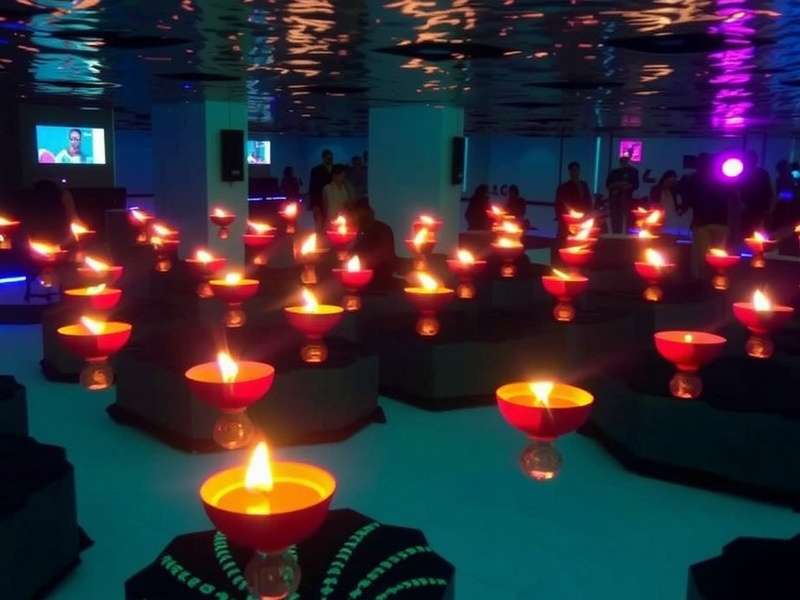Marine Magic India Diwali event showing underwater diyas and festive decorations